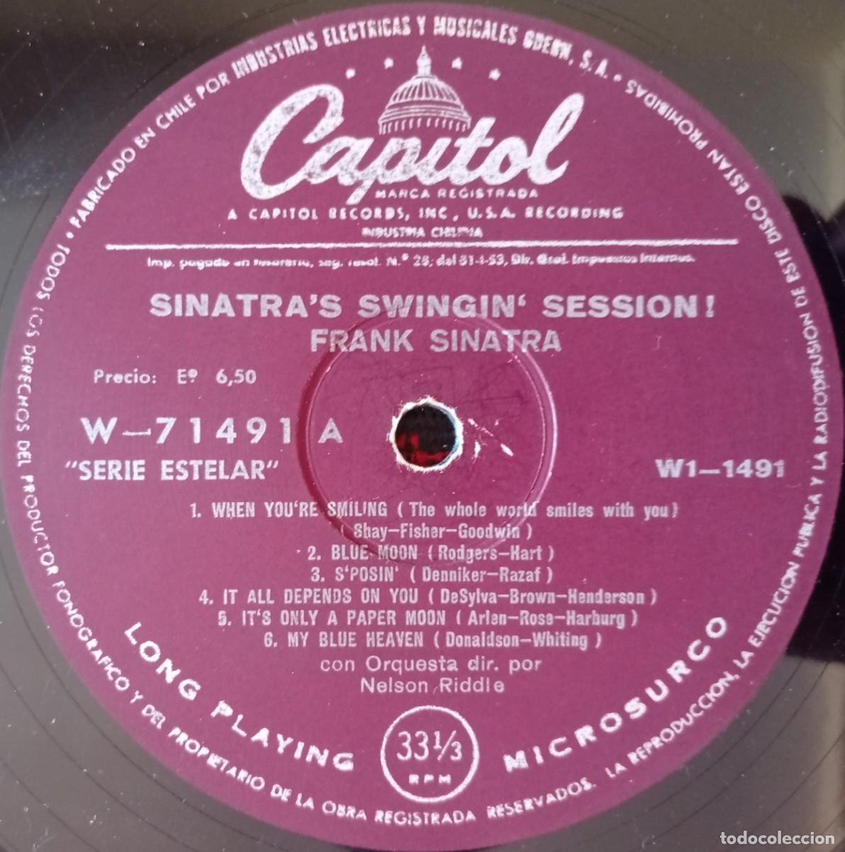 Discos de vinilo: FRANK SINATRA ** Sinatras Swingin Session!!! ** ORIGINAL CHILE LP VINILO - Foto 3