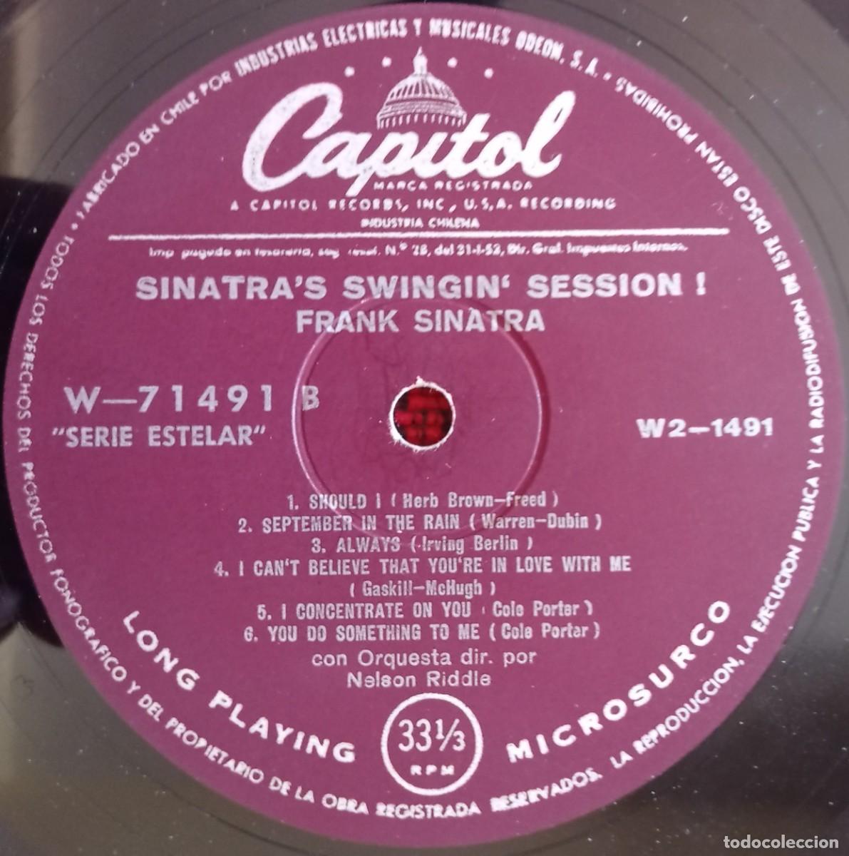 Discos de vinilo: FRANK SINATRA ** Sinatras Swingin Session!!! ** ORIGINAL CHILE LP VINILO - Foto 4