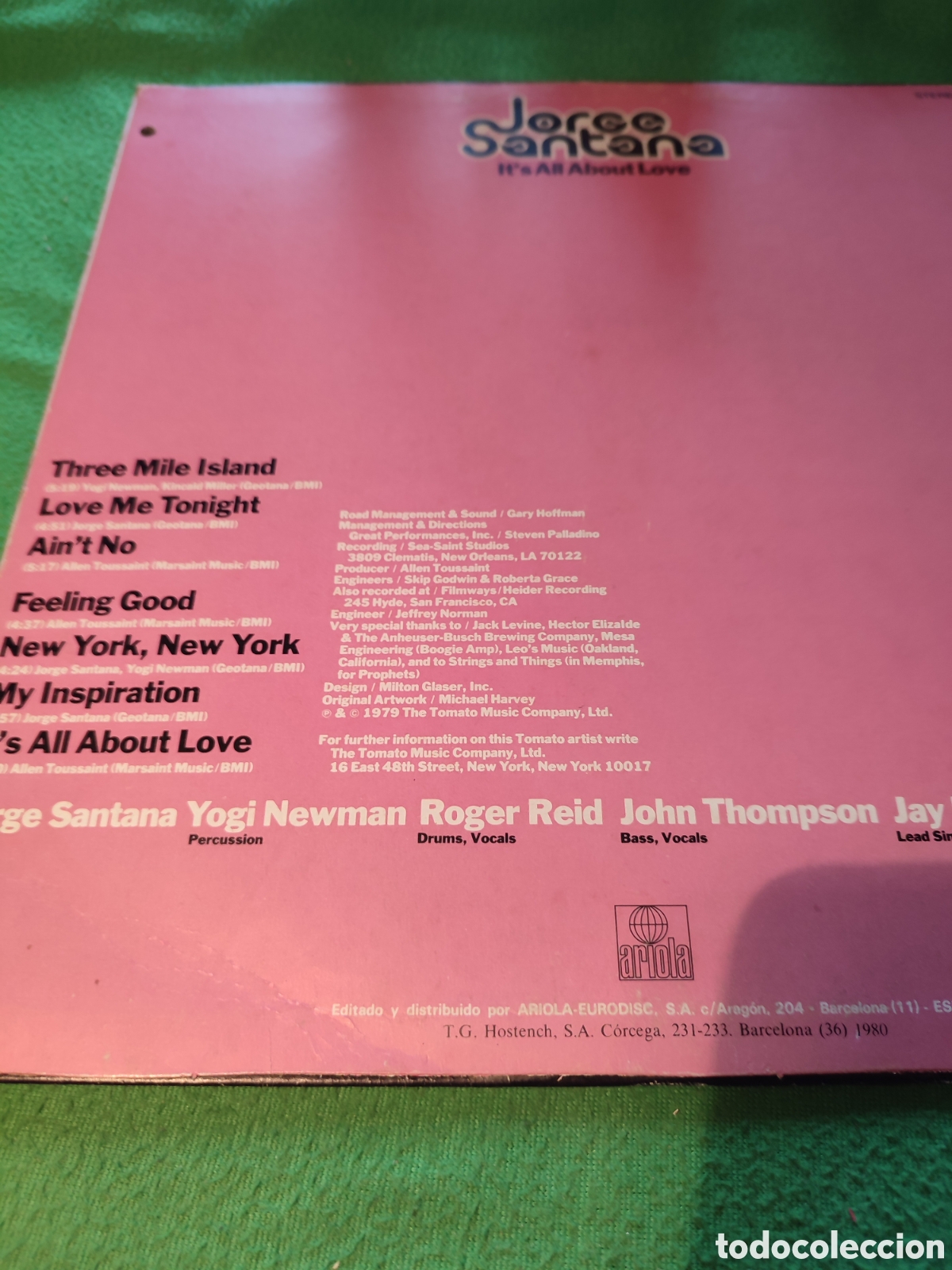 Discos de vinilo: Jorge Santana - Its all About love - Foto 2