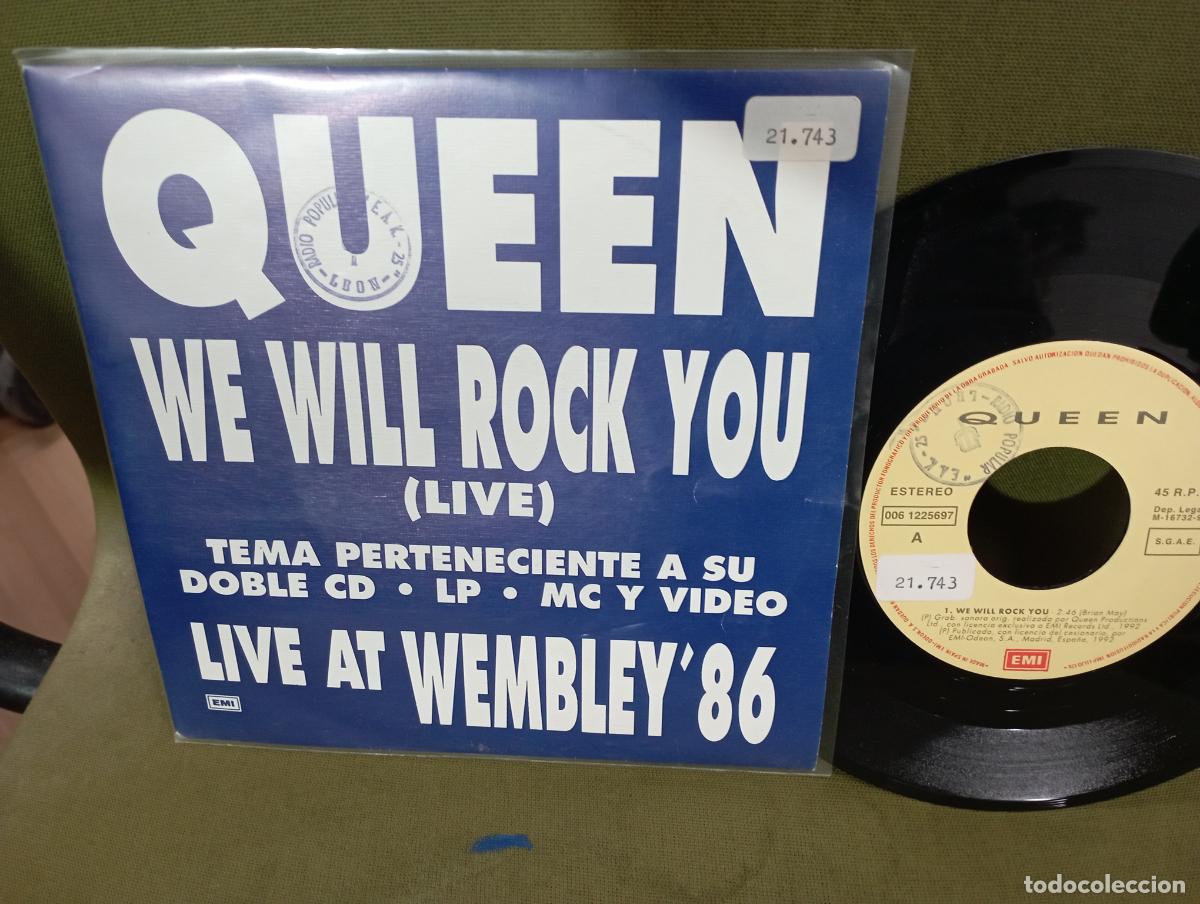 Discos de vinilo: QUEEN - WE WILL ROCK YOU (LIVE-single - Foto 1