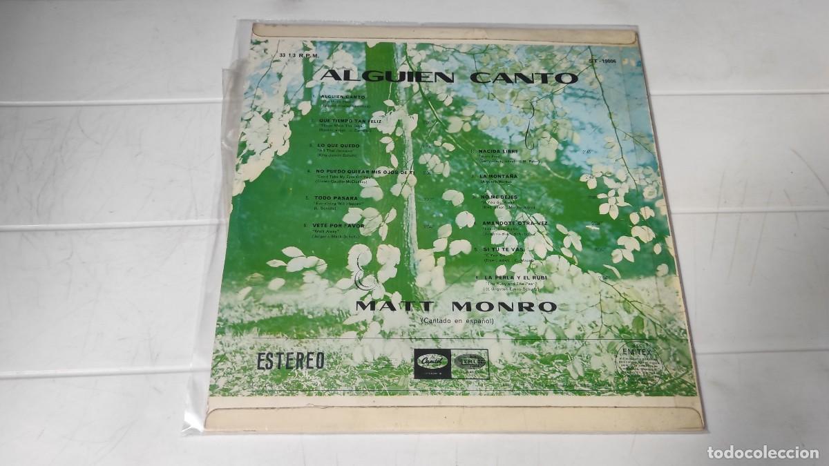 Discos de vinilo: LP MATT MONRO - ALGUIEN CANTO - Foto 2