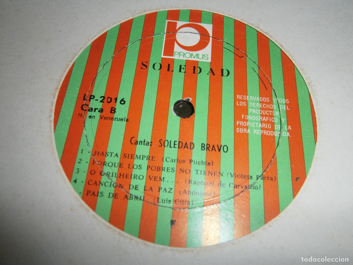 Discos de vinilo: ANTIGUO DISCO LP - SOLEDAD BRAVO - Foto 2