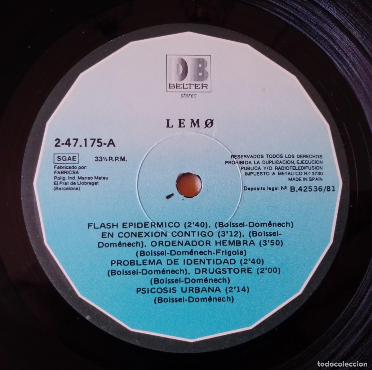 Discos de vinilo: Lem&oslash;...Flash Epidermico. (DB Belter 1981) Spain. Post-Punk . - Foto 5