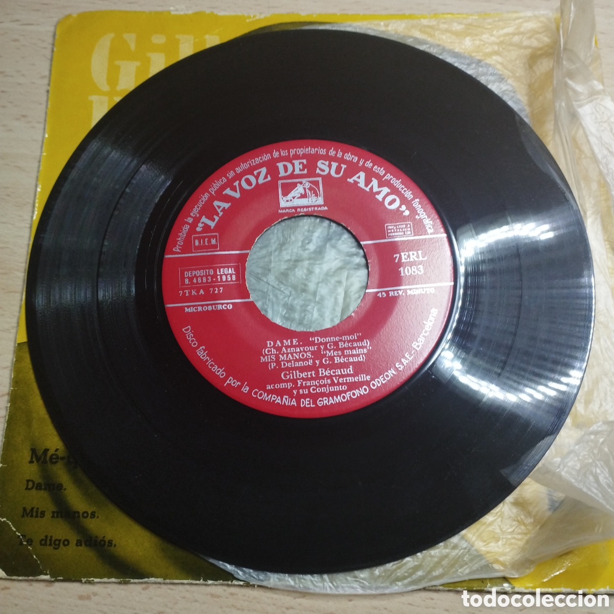 Discos de vinilo: EP 7&rdquo; Gilbert Becaud 1958 me-que, me-que + 3. - Foto 3