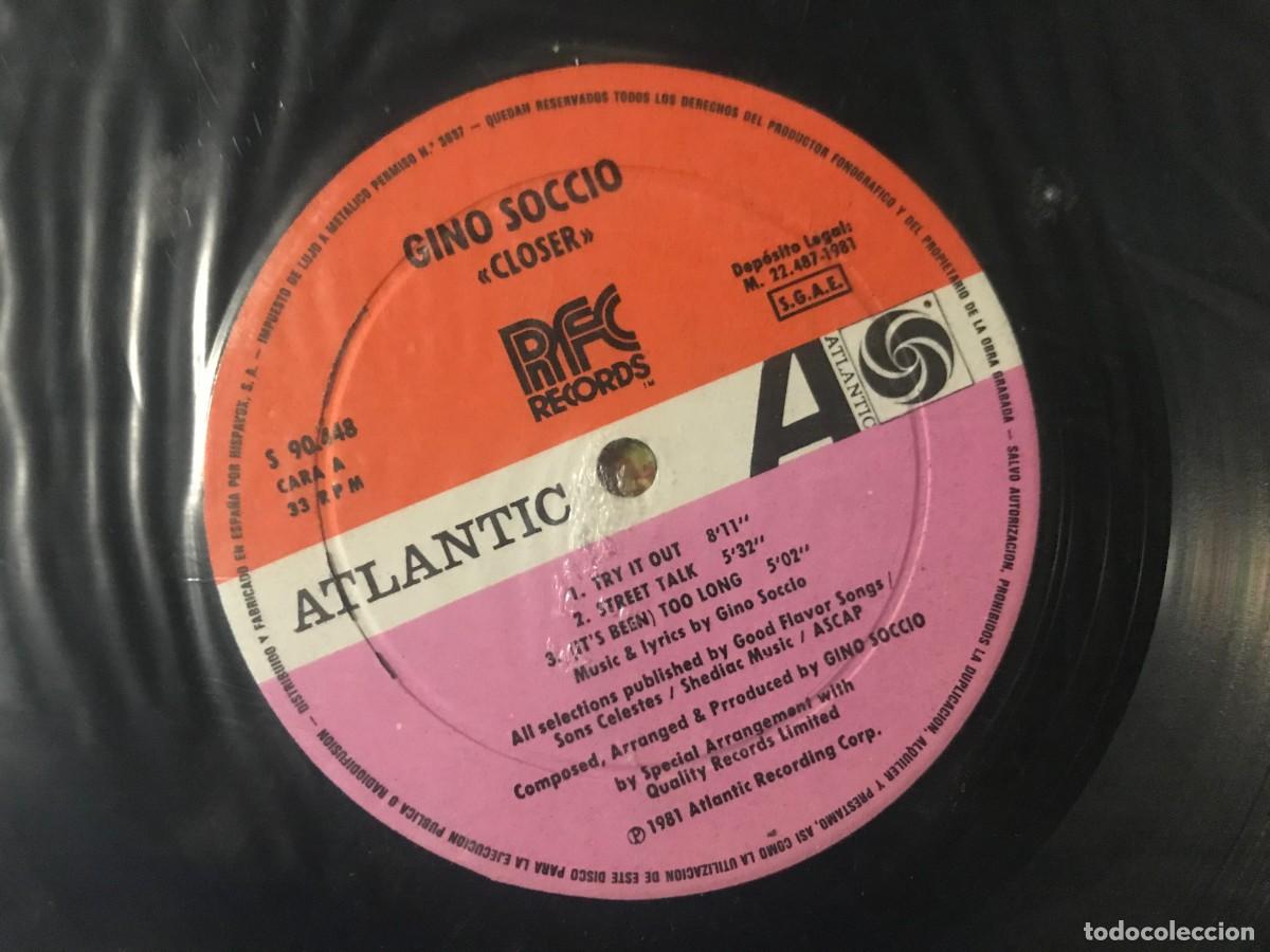 Discos de vinilo: GINO SOCCIO - CLOSER LP ATLANTIC 1981 - DISCO - Foto 2