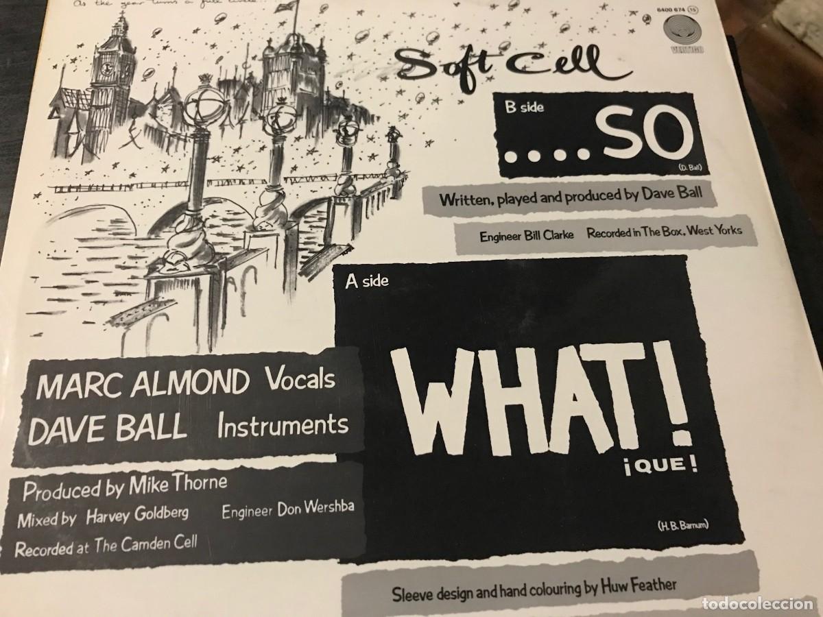 Discos de vinilo: SOFT CELL - WHAT 12&rdquo; MAXI VERTIGO 1982 - SYNTH POP - MARC ALMOND - Foto 2