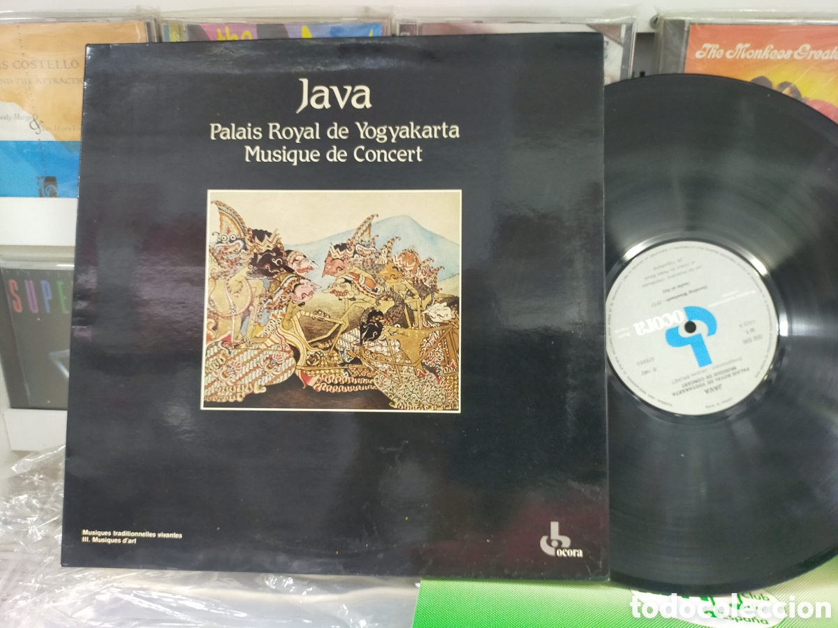 Disques de vinyle: Java LP palais Royal de yogyakarta musique de concert Francia 1982 carpeta doble