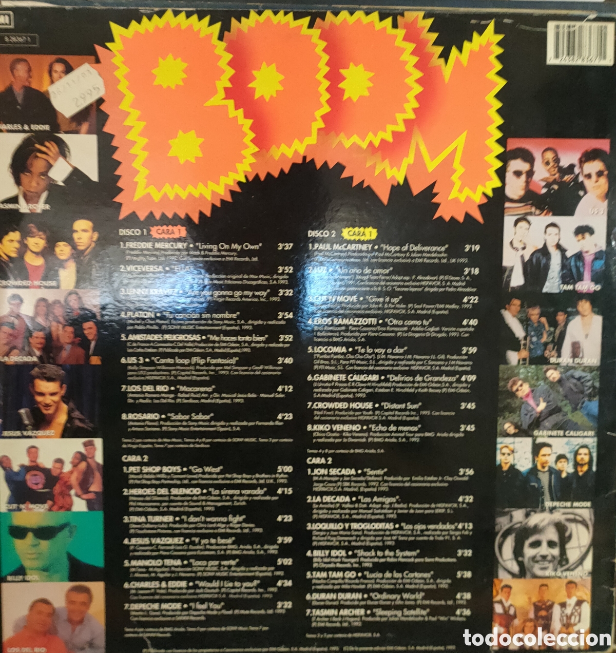 Discos de vinilo: &iexcl;Boom! 9 El Disco De Los &Eacute;xitos . 1993 Spain.. original ..doble LP disco de vinilo - Foto 2