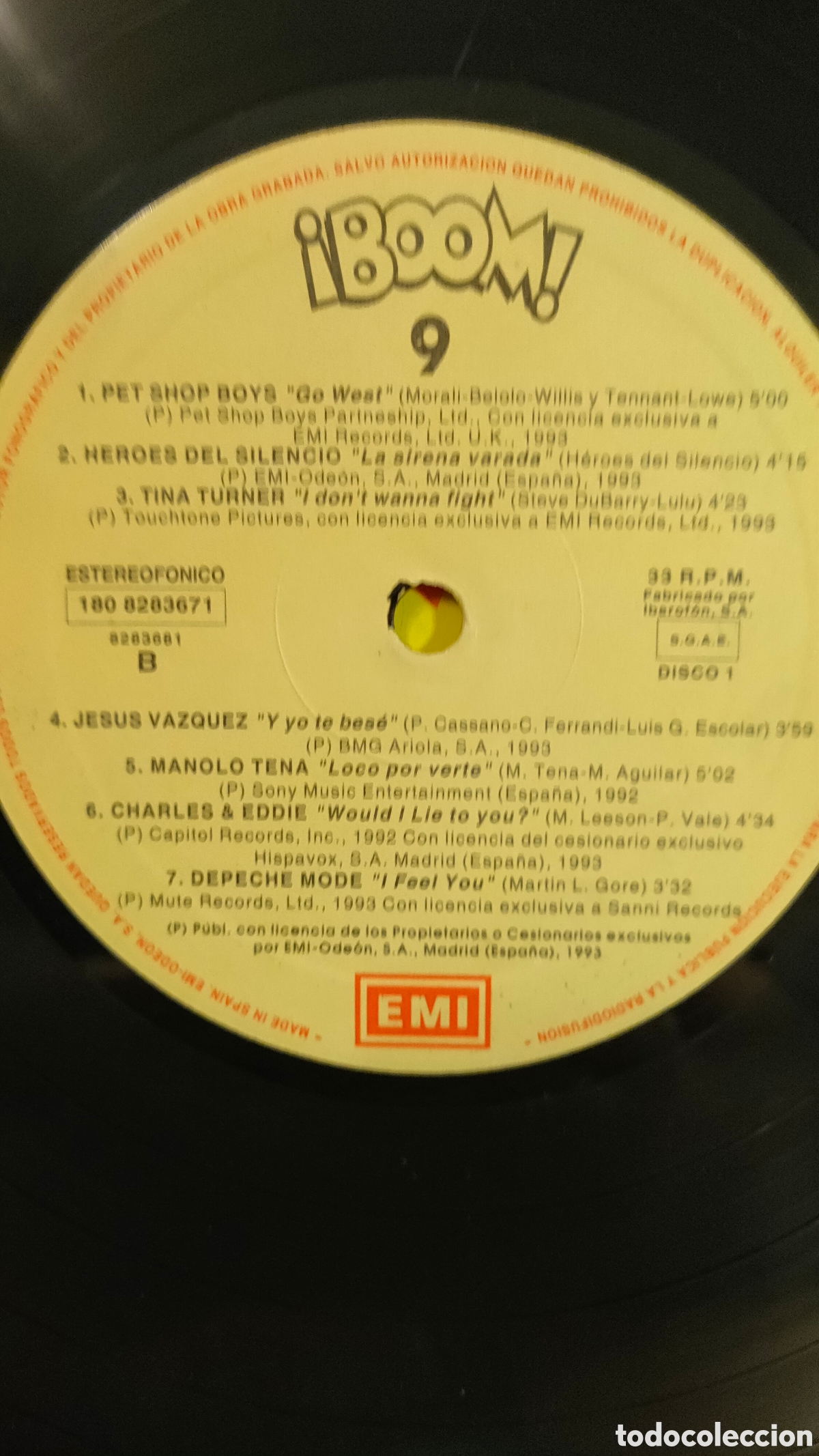 Discos de vinilo: &iexcl;Boom! 9 El Disco De Los &Eacute;xitos . 1993 Spain.. original ..doble LP disco de vinilo - Foto 4