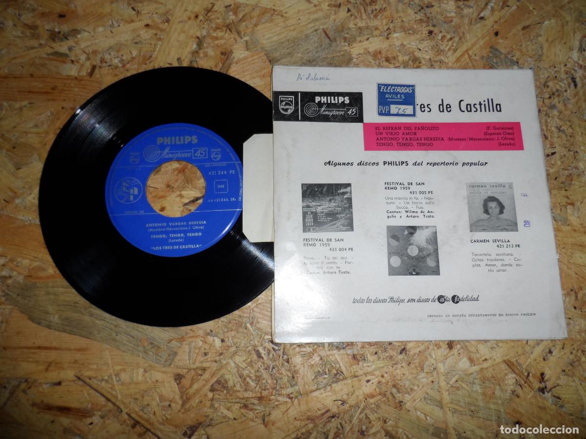 Discos de vinilo: LOS 3 DE CASTILLA - EL REFRAN DEL PA&Ntilde;ILITO +3 - Foto 2