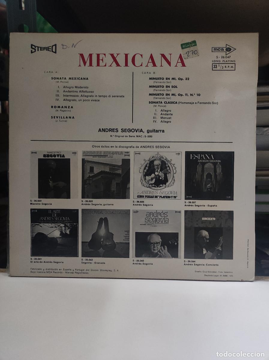 Discos de vinilo: Andr&eacute;s Segovia &ndash; Mexicana - Foto 2