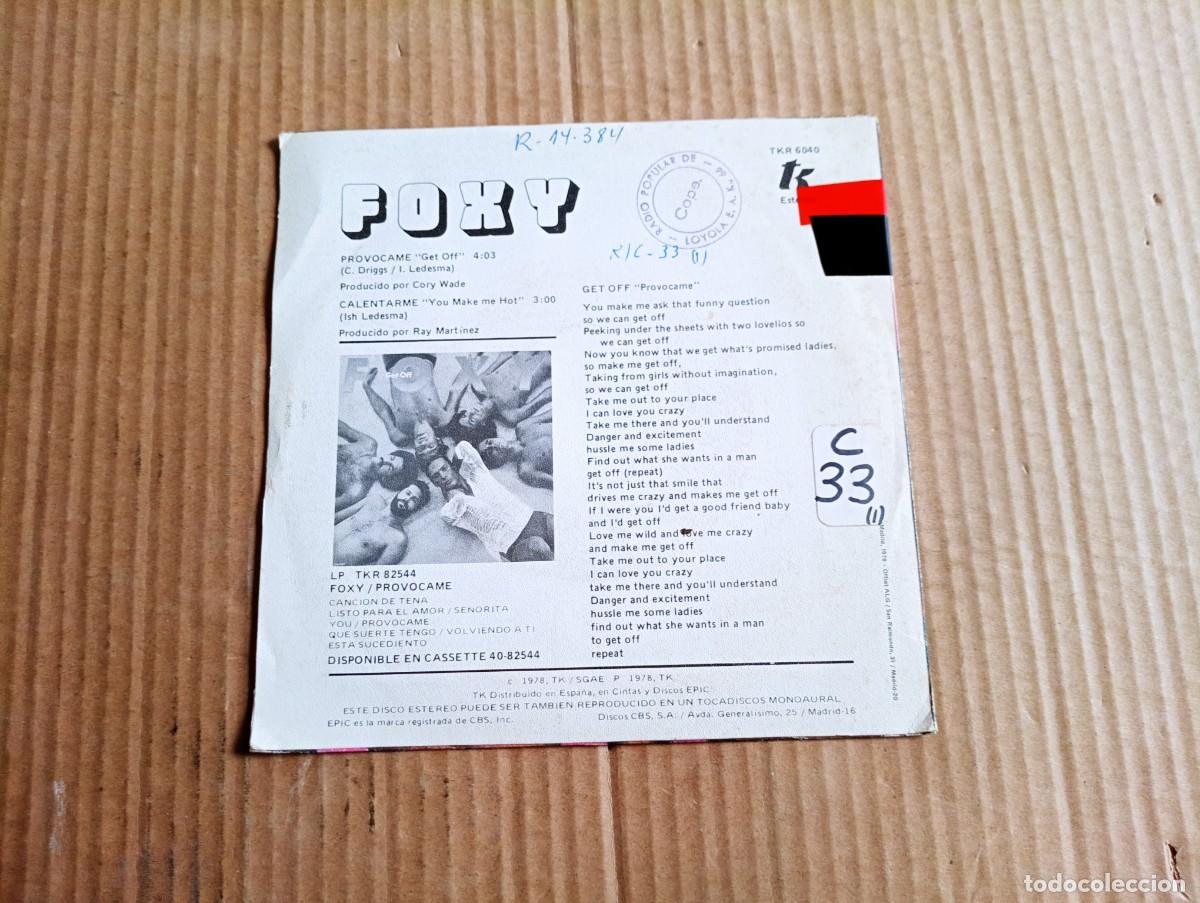 Discos de vinilo: FOXY - PROVOCAME SINGLE 1978 EDICION ESPA&Ntilde;OLA - Foto 3