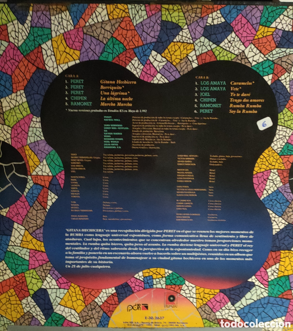 Discos de vinilo: Peret &ndash; Gitana Hechicera ..1992 original Spain.. LP disco de vinilo - Foto 2