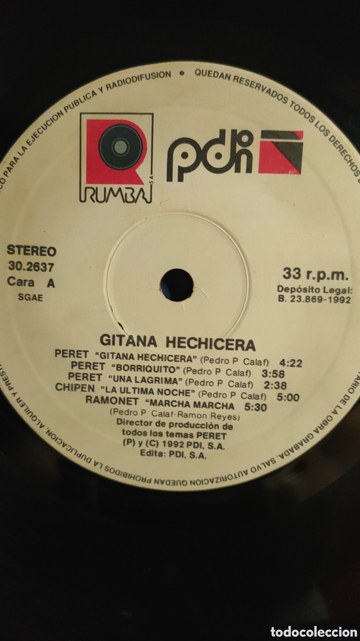 Discos de vinilo: Peret &ndash; Gitana Hechicera ..1992 original Spain.. LP disco de vinilo - Foto 3
