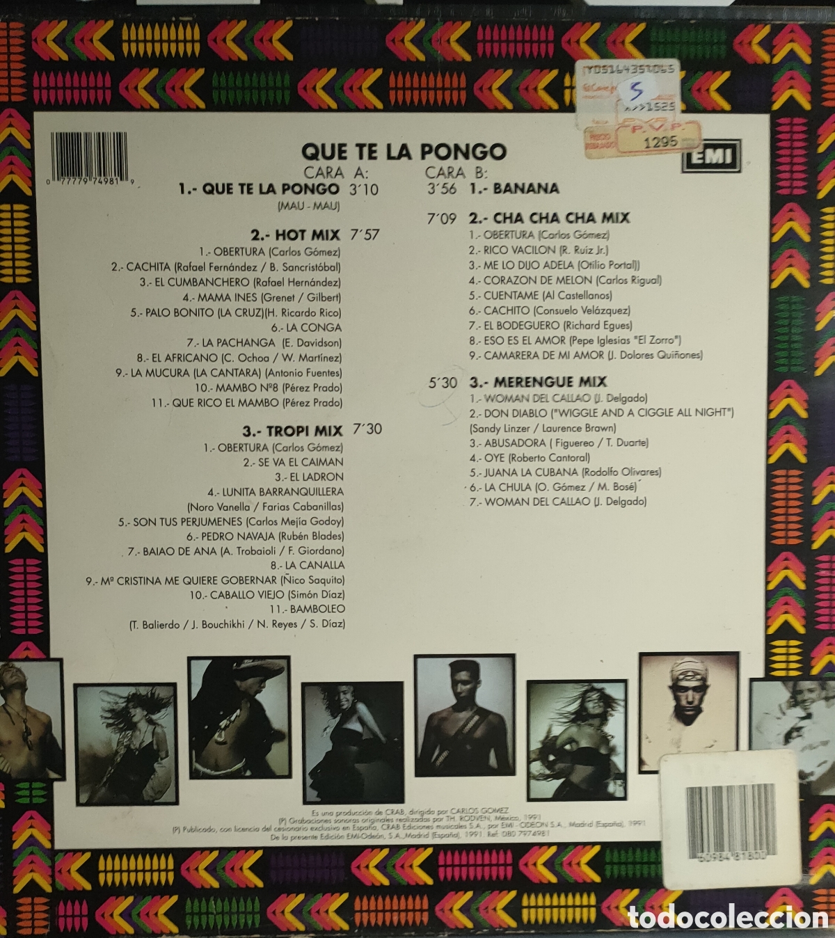 Discos de vinilo: Garibaldi &ndash; Que Te La Pongo ..1991 original Spain.. LP disco de vinilo - Foto 2