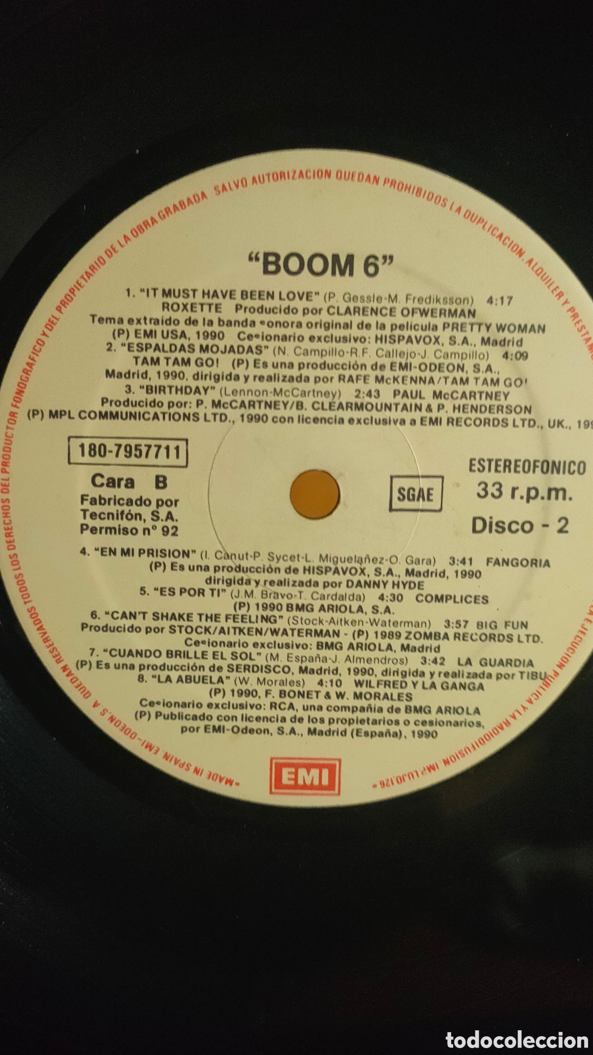 Discos de vinilo: &iexcl;Boom! 6 (El Disco De Los Exitos) . 1990 original Spain.. doble LP disco de vinilo - Foto 5