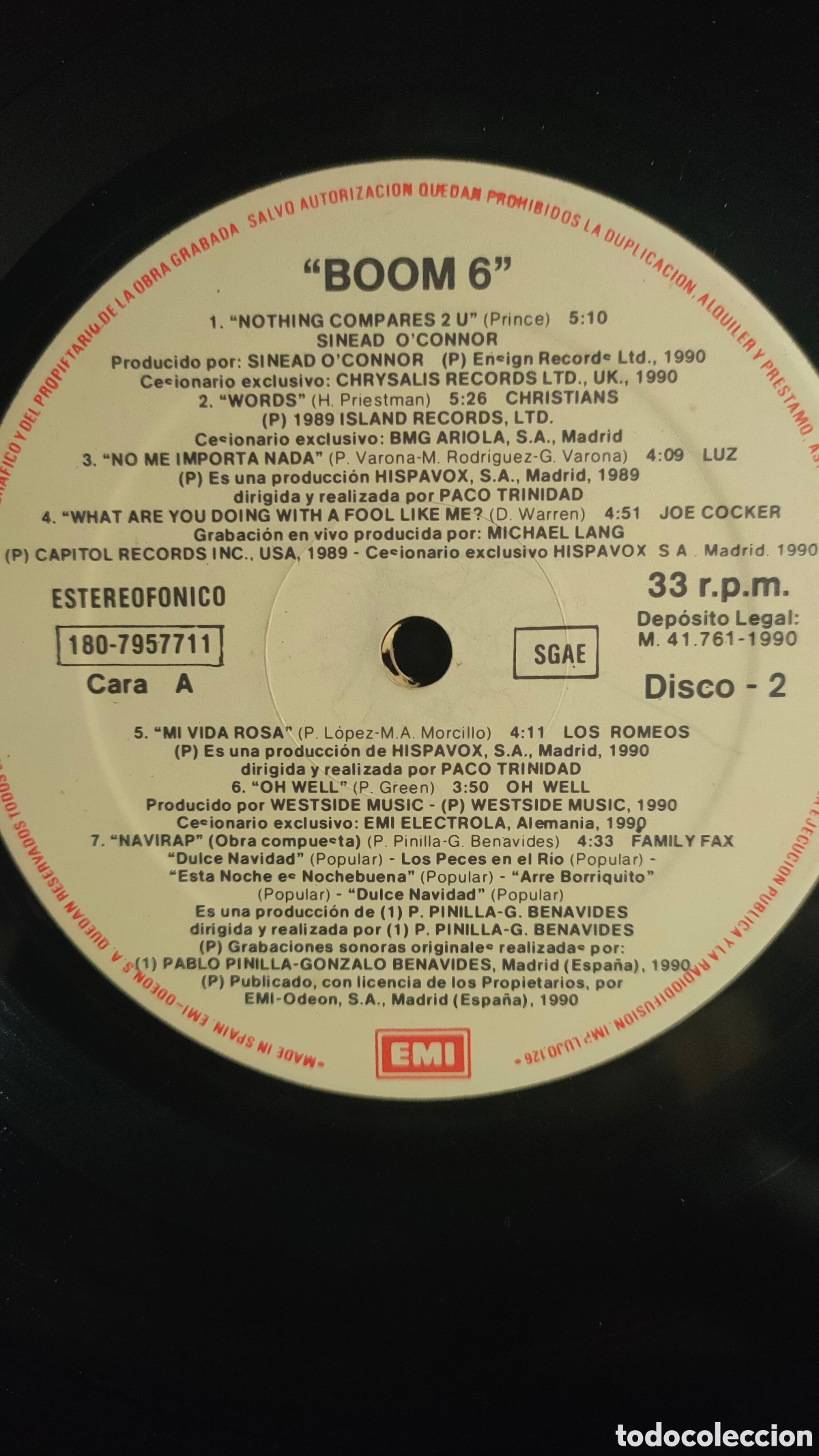 Discos de vinilo: &iexcl;Boom! 6 (El Disco De Los Exitos) . 1990 original Spain.. doble LP disco de vinilo - Foto 6
