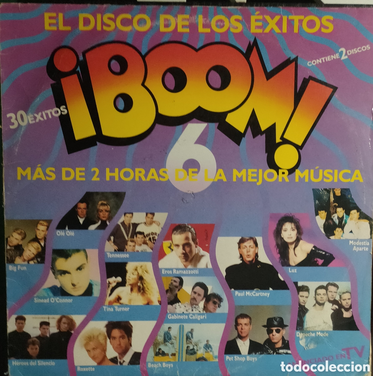 Discos de vinilo: &iexcl;Boom! 6 (El Disco De Los Exitos) . 1990 original Spain.. doble LP disco de vinilo - Foto 1