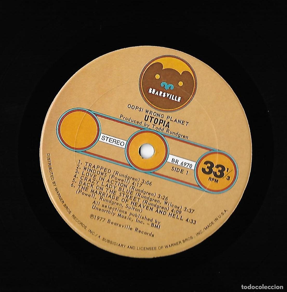 Discos de vinilo: TODD RUNDGREN / UTOPIA: OOPS! WRONG PLANET. GENIO DEL PROGRESIVO / ART ROCK. ORIGINAL U.S.A. - Foto 4