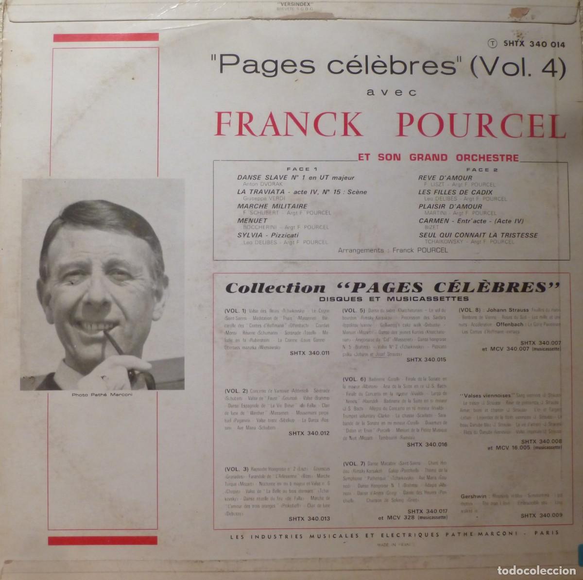 Discos de vinilo: Franck Pourcel - Pages C&eacute;lebres vol 4 - Foto 2