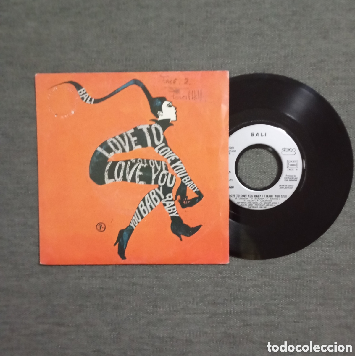 Disques de vinyle: Balı. Love To Love You Baby/ Body Heat. Single 7&rdquo;, a&ntilde;o 1989.