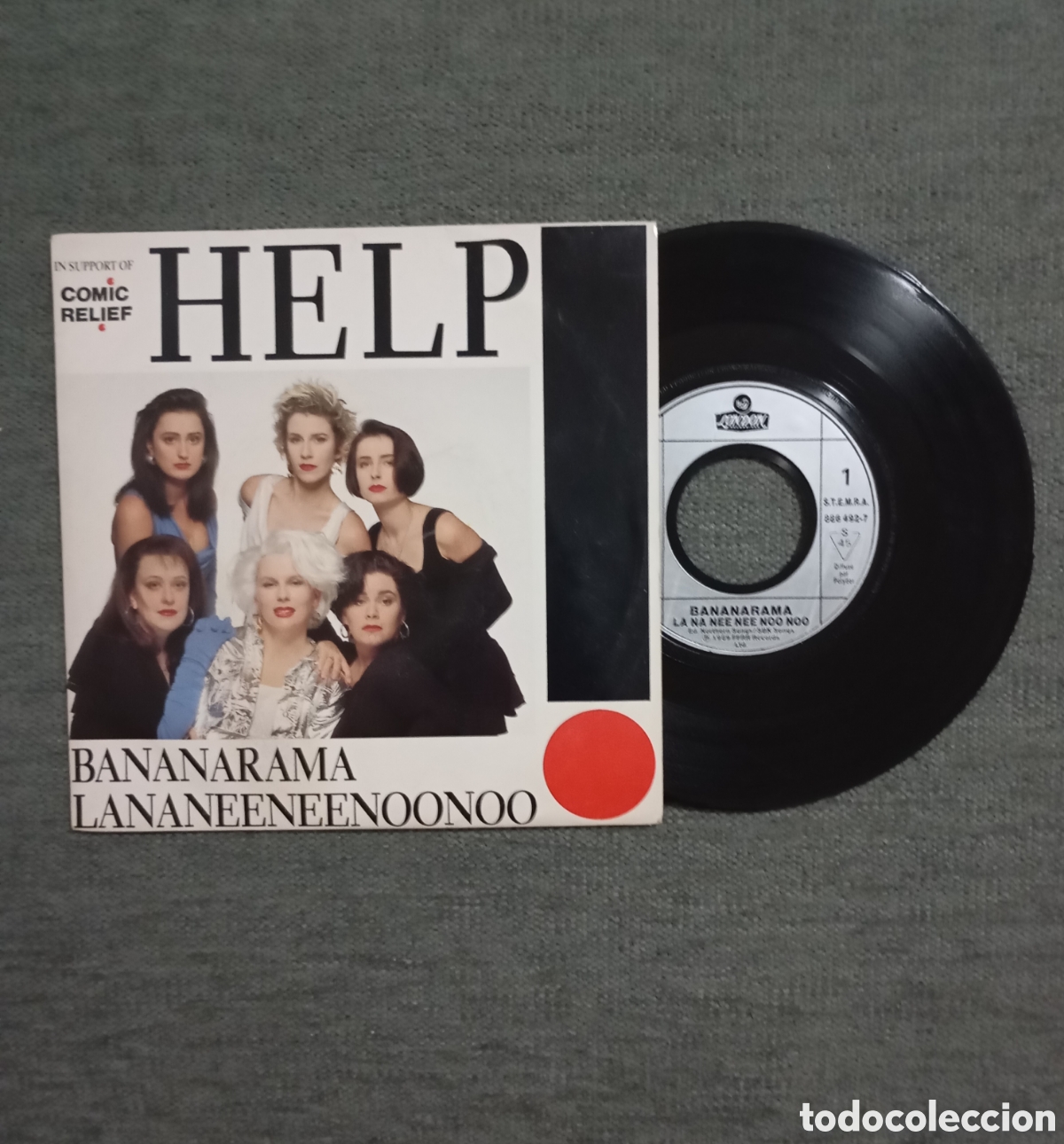 Disques de vinyle: Bananarama- Lananeeneenoonoo. Help/ Help. Single 7&rdquo;, a&ntilde;o 1989.