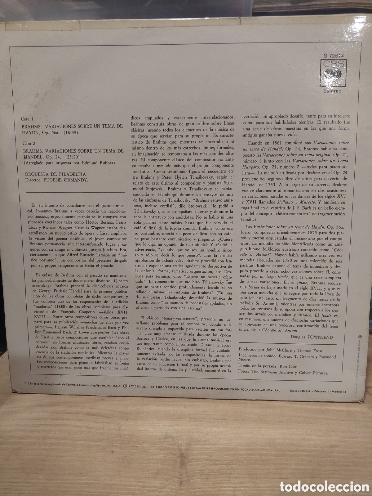 Discos de vinilo: Cbs 1972 hayden op 56 a orquesta filadelfia director Eugene Ormandy - Foto 2