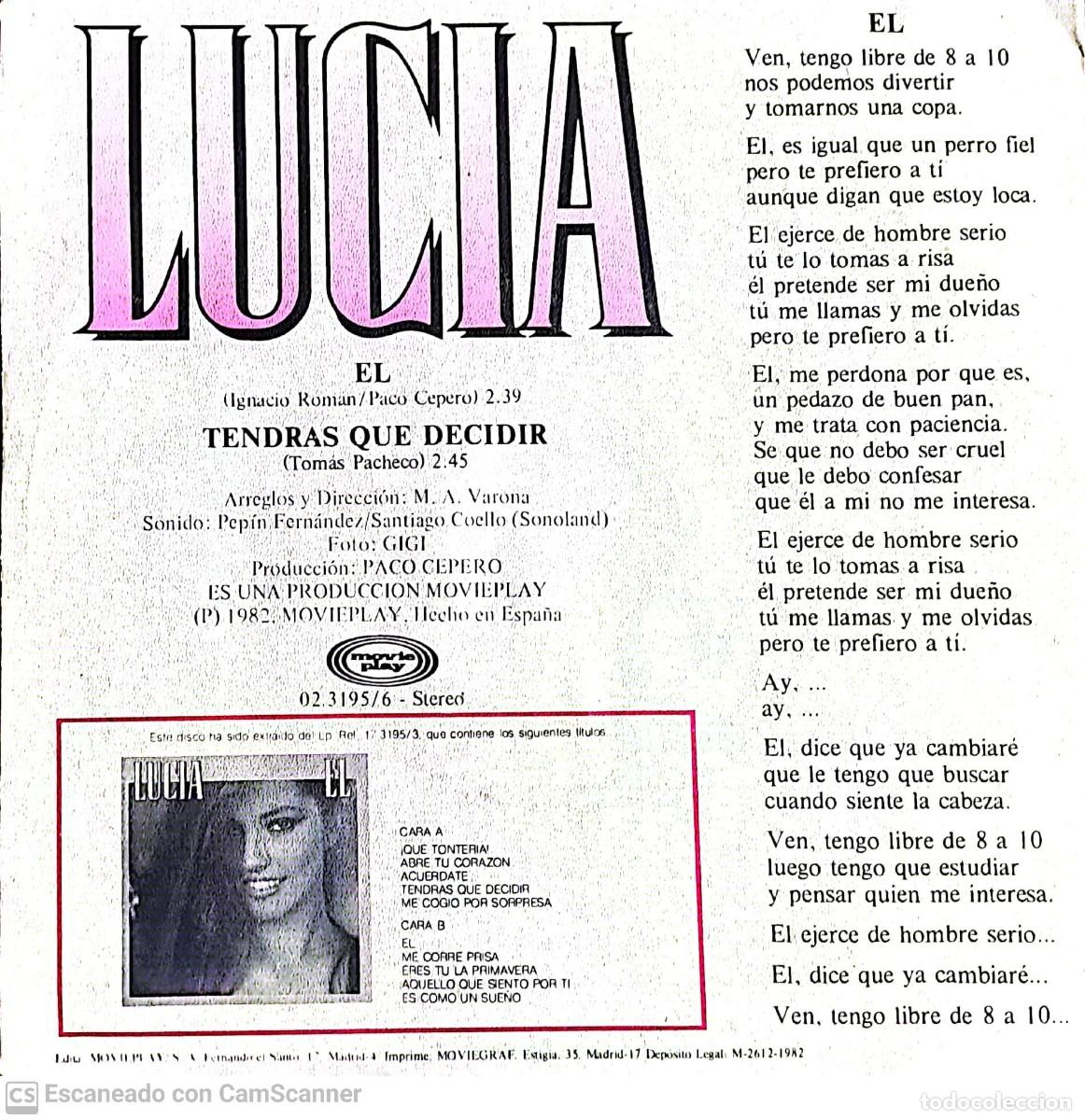 Discos de vinilo: Luc&iacute;a &lrm;&ndash; &Eacute;l single a&ntilde;o 82 - Foto 2