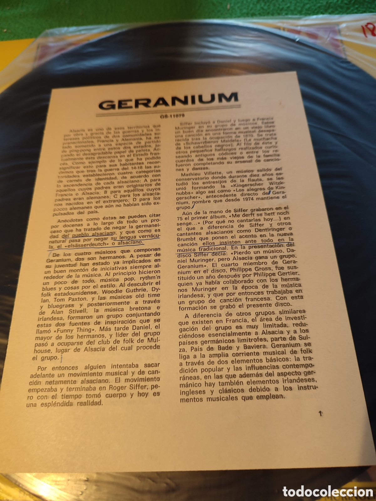 Discos de vinilo: Geranium - Uff d Kiwla zue Vinilo Lp - Foto 3