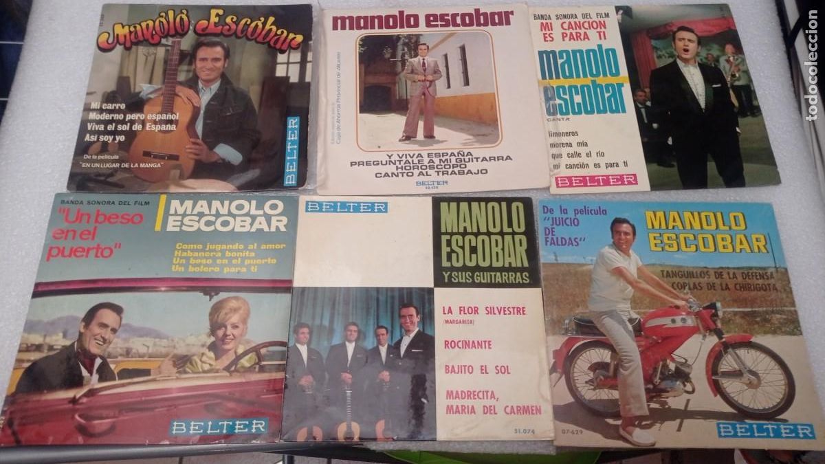Discos de vinilo: Single lote colecci&oacute;n manolo escobar - Foto 1