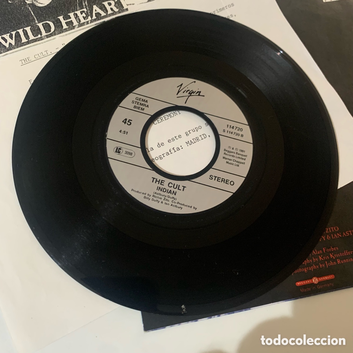 Discos de vinilo: Single The Cult - Wild Hearted Son de 1991 - Foto 4