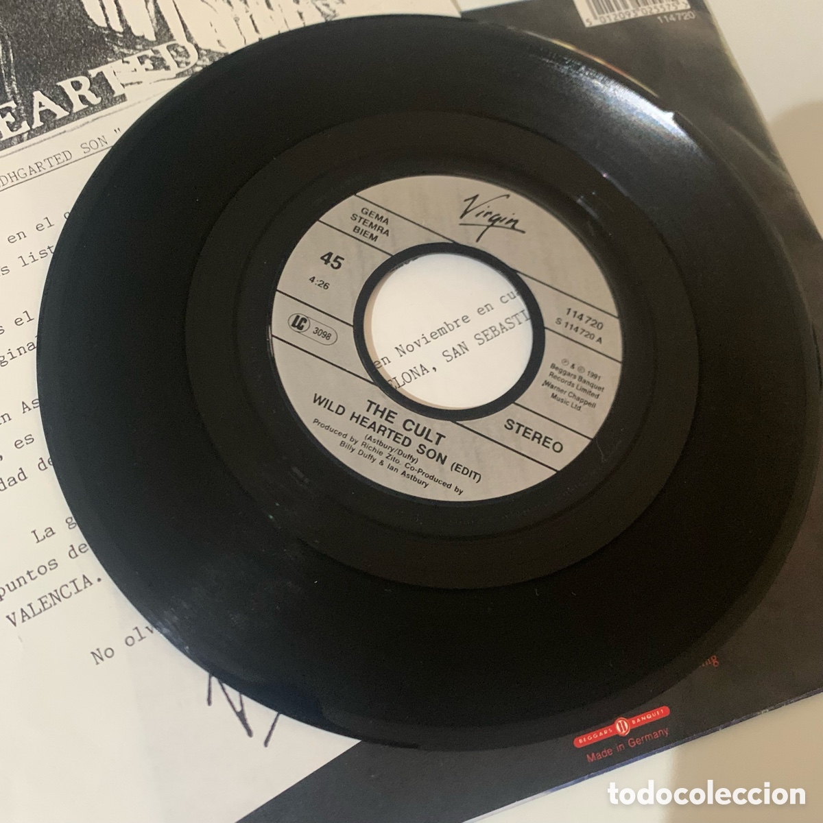 Discos de vinilo: Single The Cult - Wild Hearted Son de 1991 - Foto 5