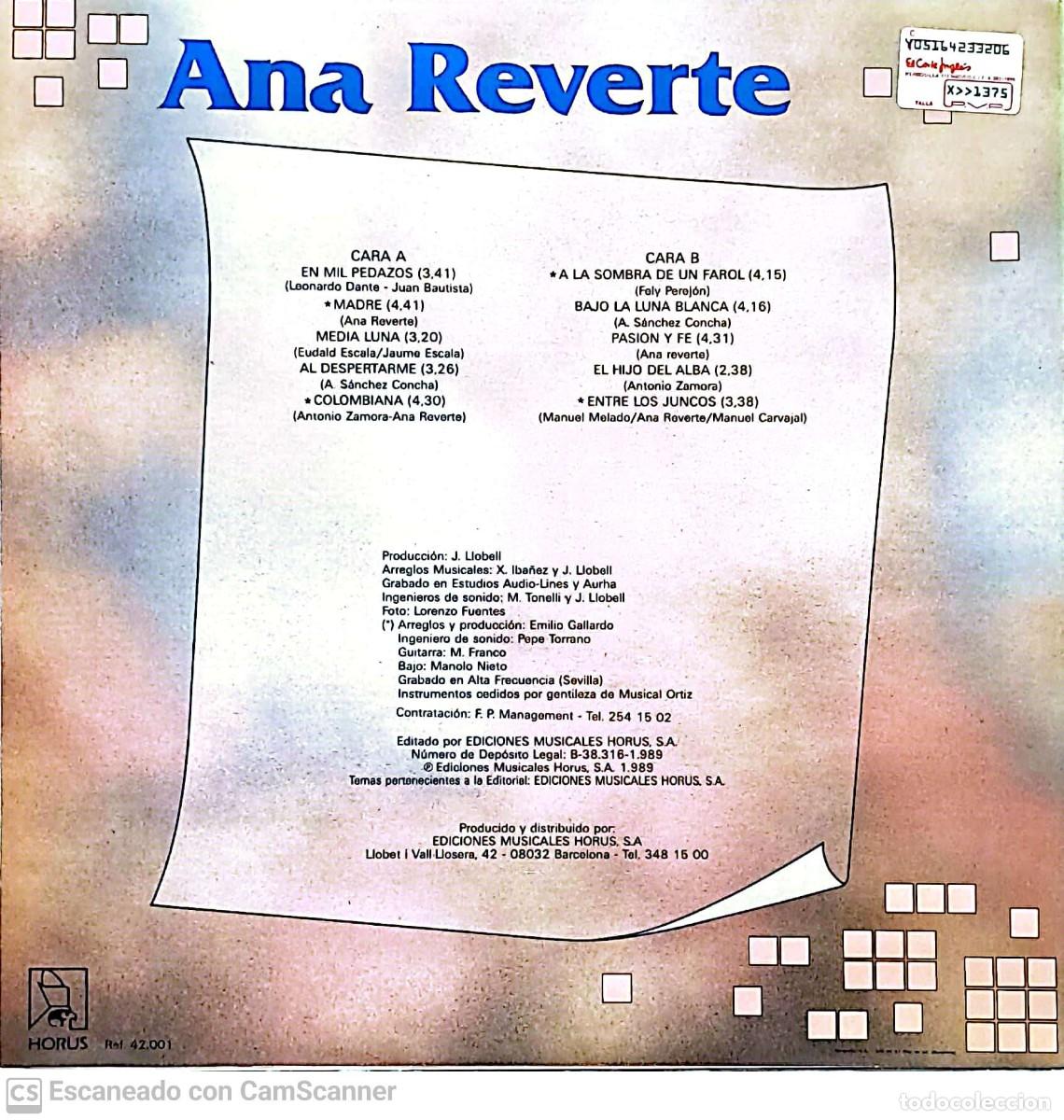 Discos de vinilo: Ana Reverte &lrm;&ndash; En Mil Pedazos - Foto 2