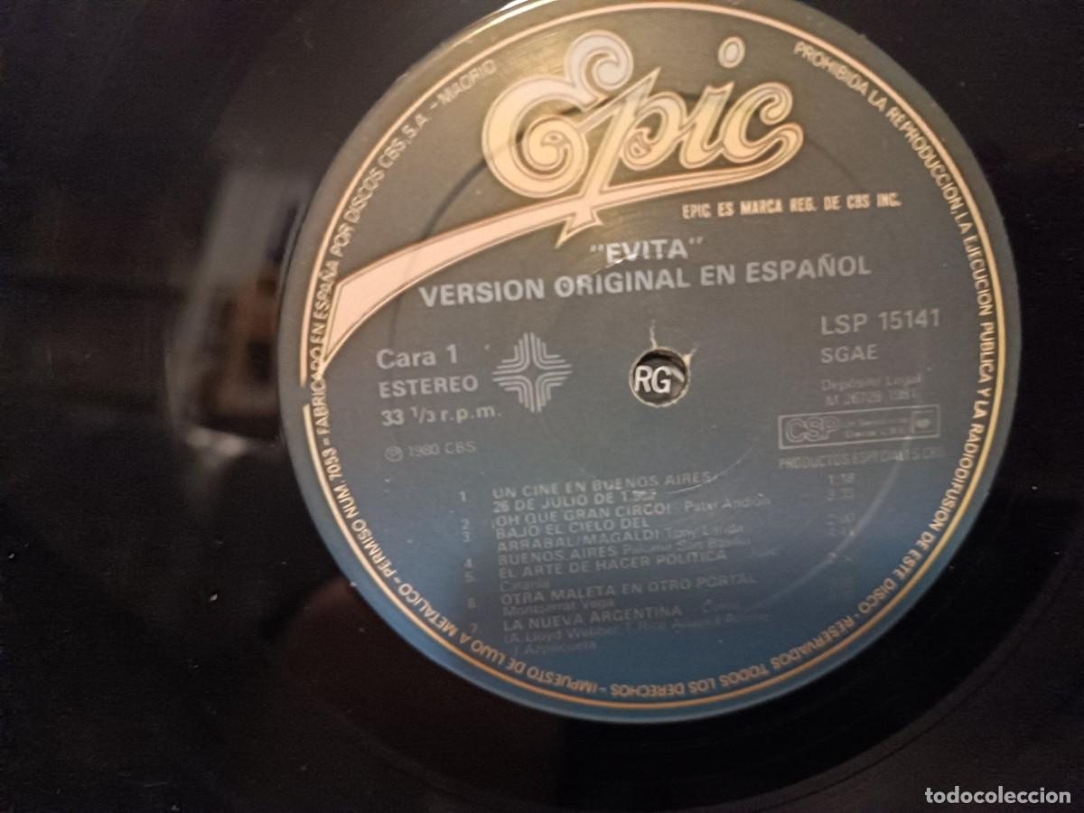 Discos de vinilo: Evita Versi&oacute;n Original en Espa&ntilde;ol - Foto 3