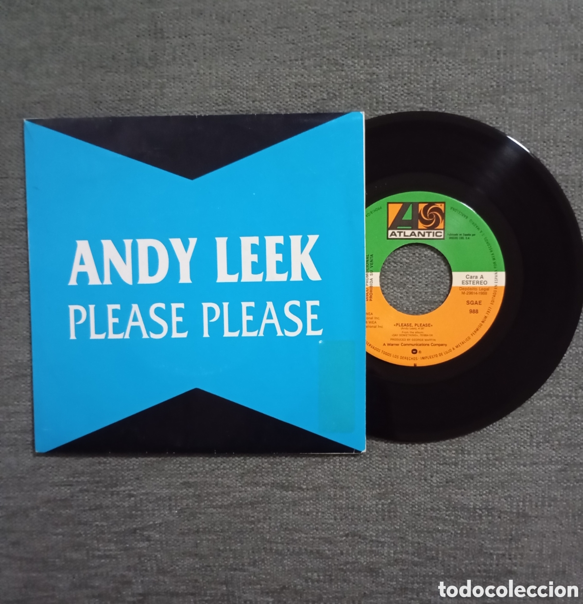 Discos de vinilo: Andy Leek. Please, Please/ Please, Please. Single 7&rdquo; PROMO, a&ntilde;o 1988. - Foto 1
