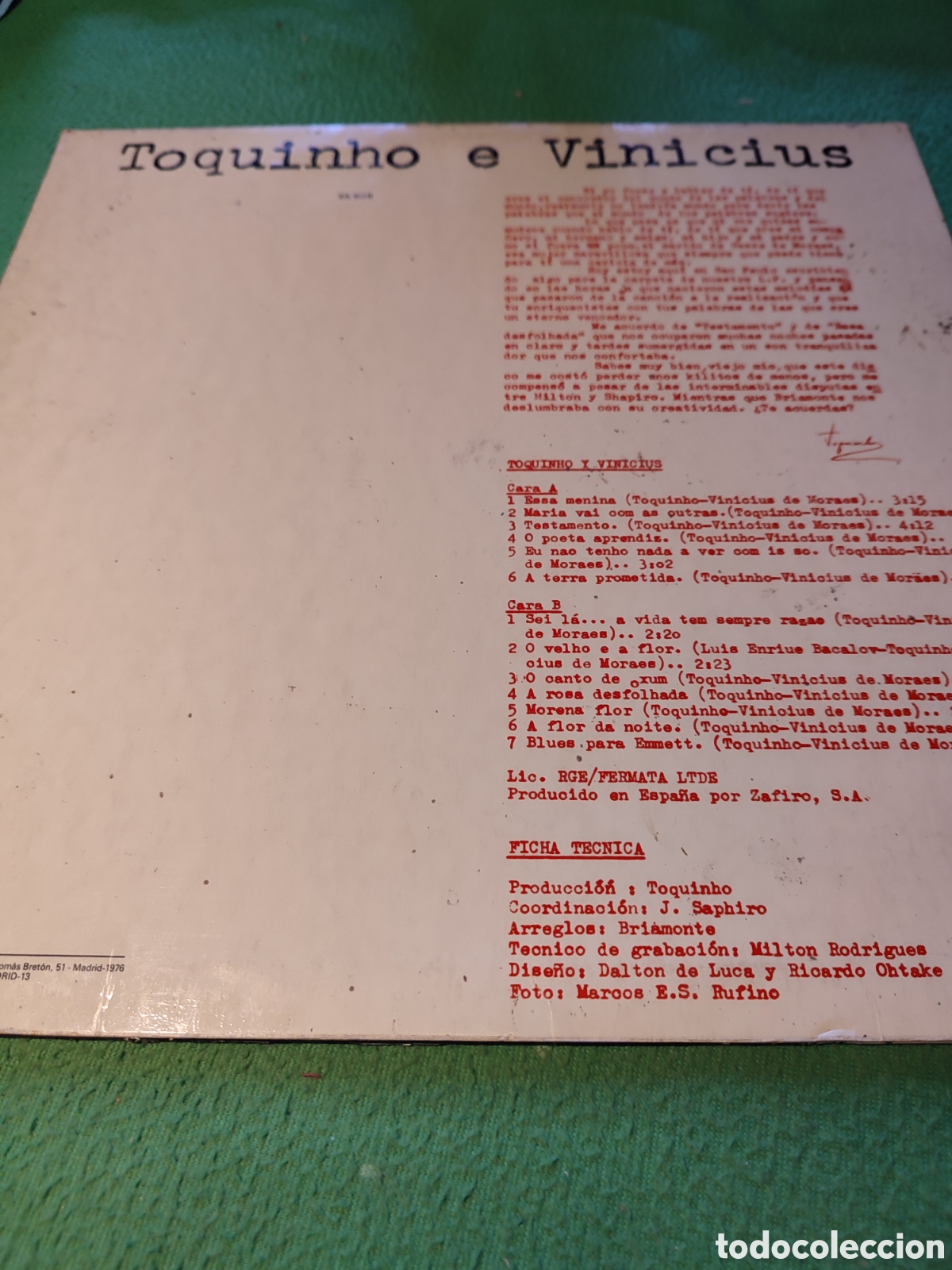 Discos de vinilo: Toquinho e Vinicius - Vol II Vinilo Lp - Foto 2