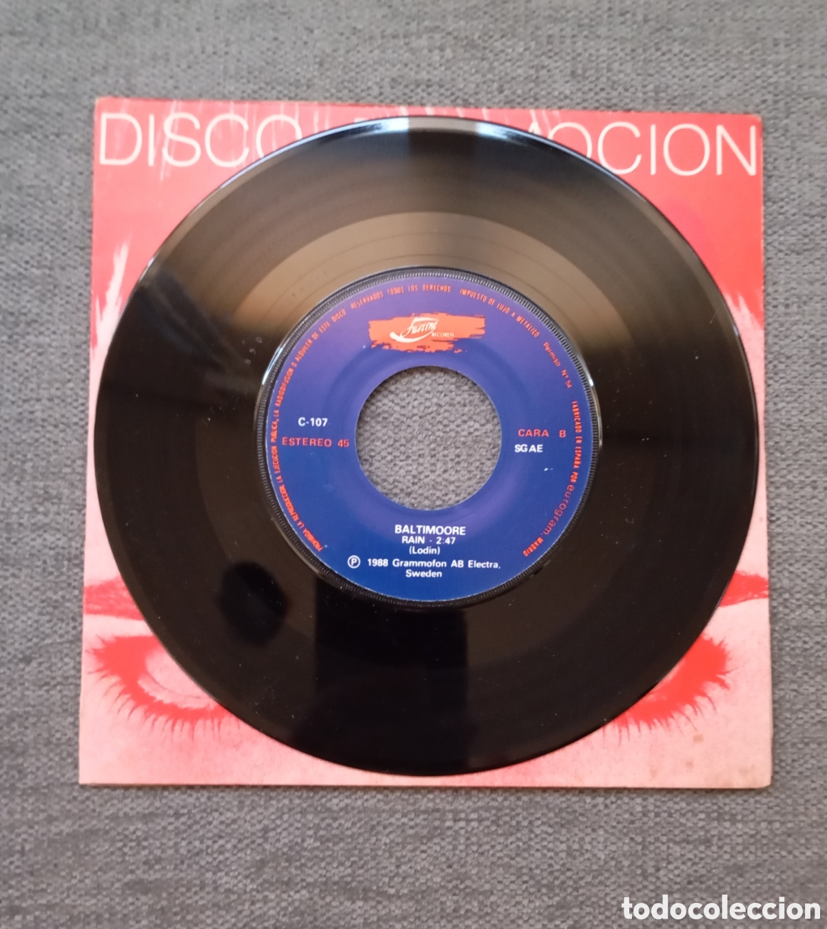Discos de vinilo: Baltimoore. Dance, Dance/ Rain. Single 7&rdquo; PROMO, a&ntilde;o 1988. - Foto 2