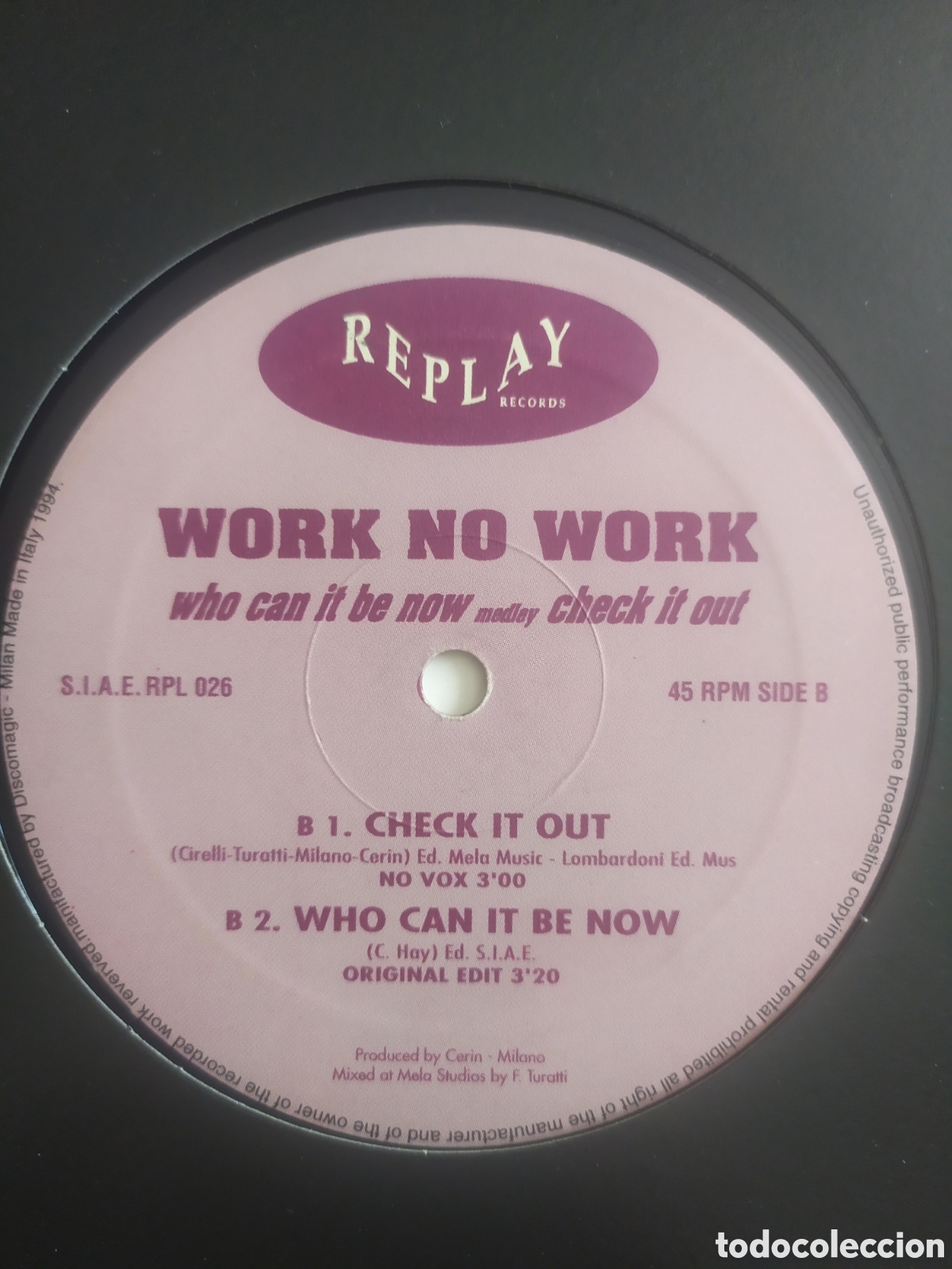 Discos de vinilo: Maxi single Work No Work.&nbsp;Who Can It Be Now Medley Check It Out - Foto 3