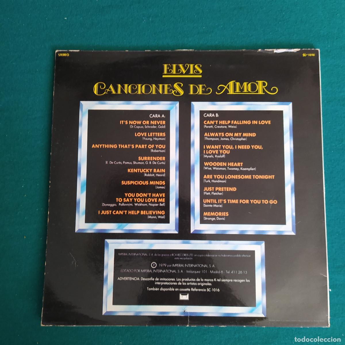 Discos de vinilo: Elvis &ndash; Canciones De Amor - Foto 2