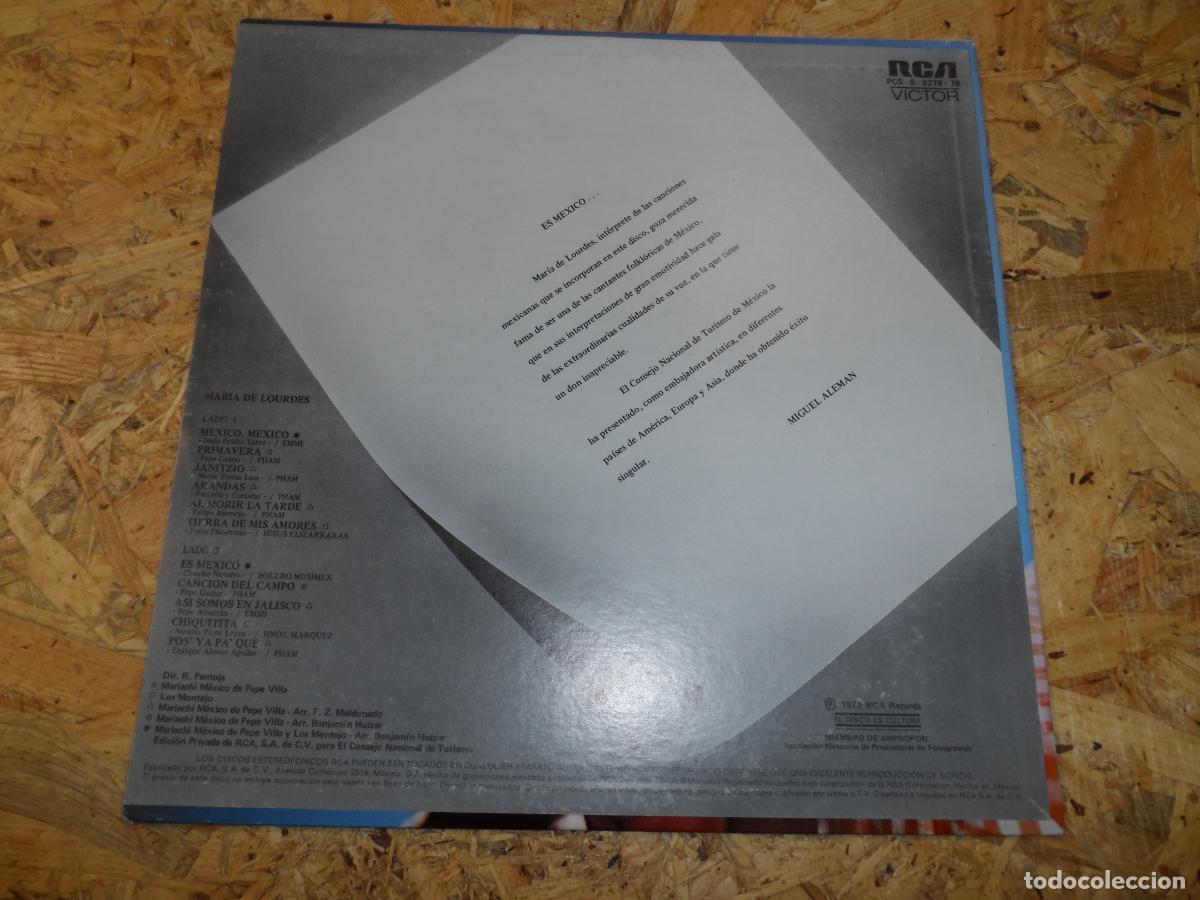 Discos de vinilo: Mar&iacute;a De Lourdes - Es Mexico... - Foto 2