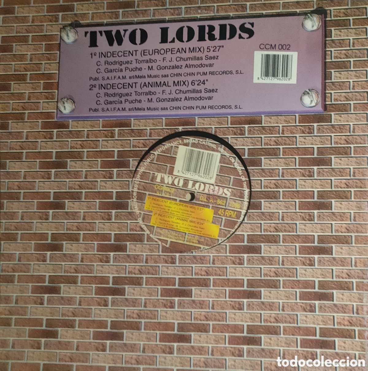 Discos de vinilo: Two Lords &ndash; Indecent ..1996 original Spain disco de vinilo - Foto 1