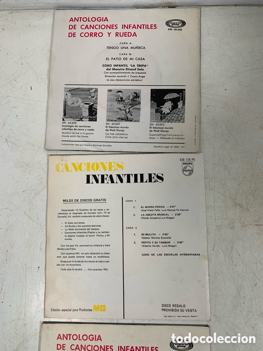 Discos de vinilo: 02_lote Eps canciones infantiles - Foto 4