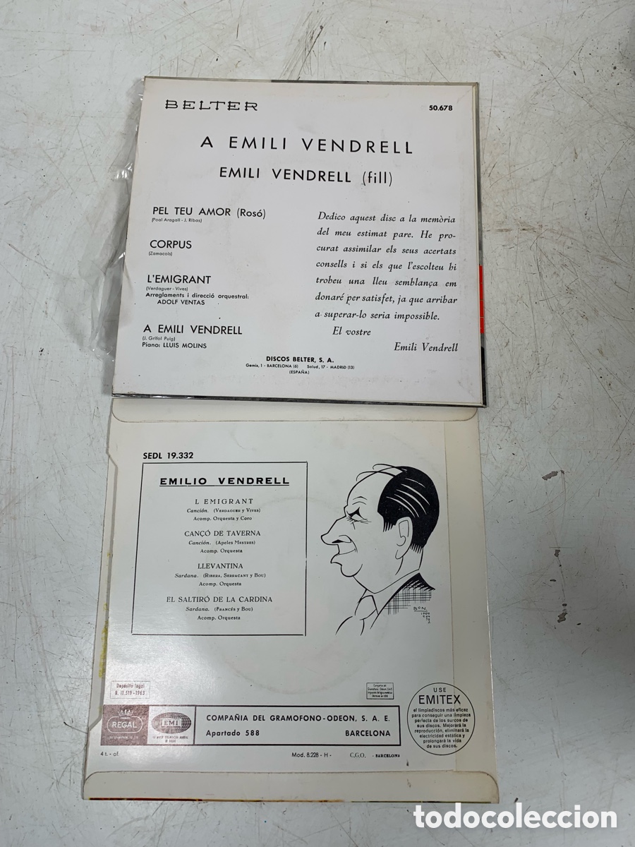 Discos de vinilo: 01\ lote Eps Emilio Vendrell - Foto 2