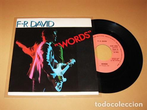 Discos de vinilo: F.R. DAVID - WORDS (DON'T COME EASY) - SINGLE - 1982 - EXITO N&ordm;1 MUNDIAL