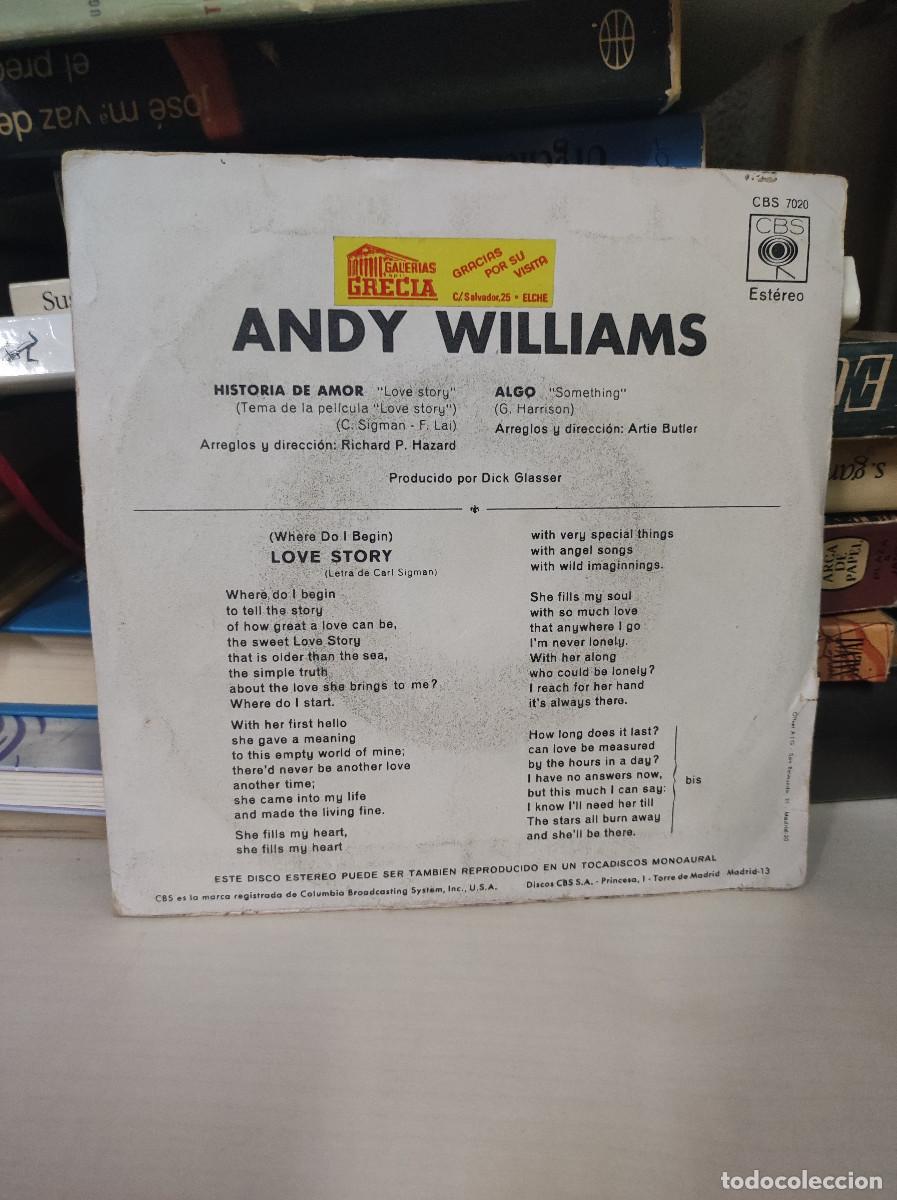 Discos de vinilo: ANDY WILLIAMS LOVE STORY - Foto 2