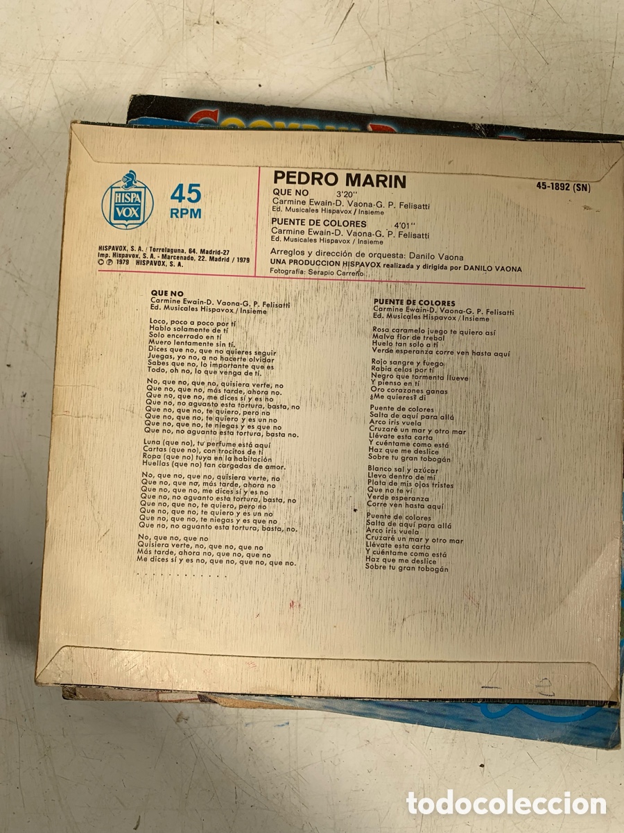 Discos de vinilo: 01_ vinilo Pedro Marin que no - Foto 2