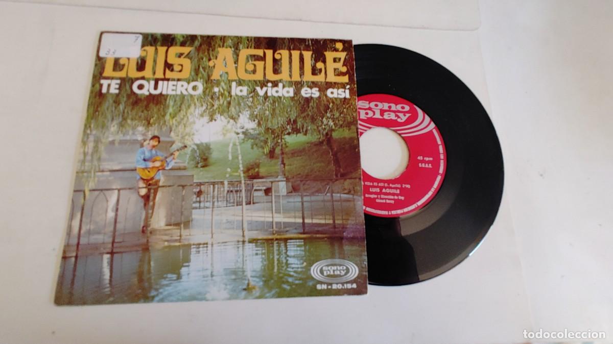 Discos de vinilo: LUIS AGUILE-SINGLE TE QUIERO - Foto 1