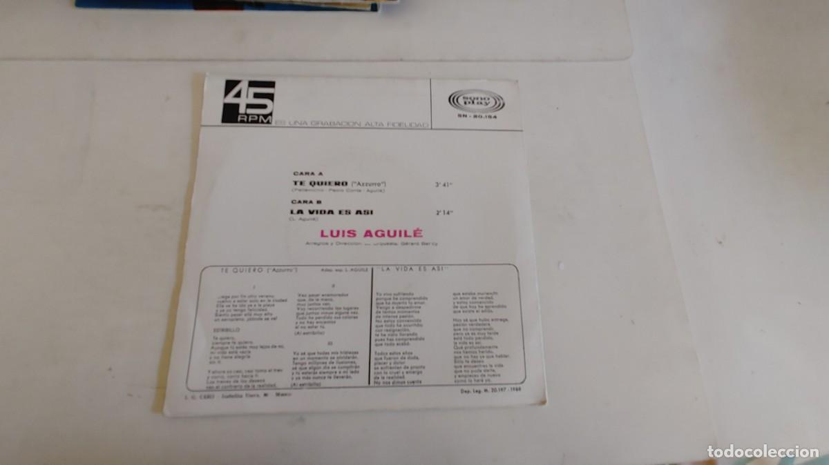 Discos de vinilo: LUIS AGUILE-SINGLE TE QUIERO - Foto 2