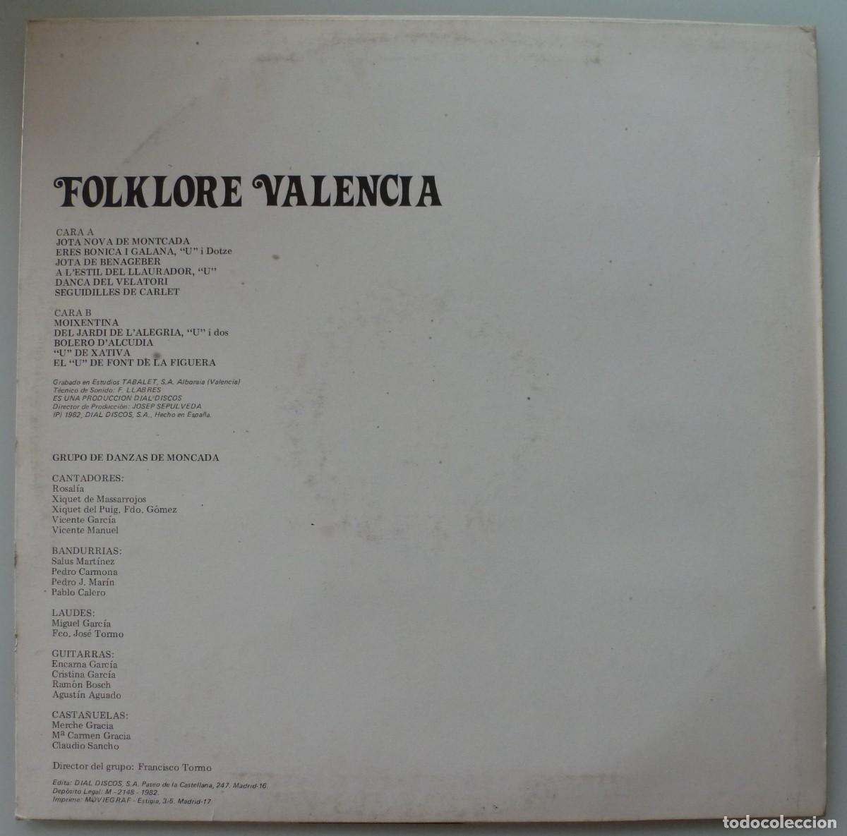 Discos de vinilo: FOLKLORE VALENCIA - GRUP DANSES MONCADA (LP DOBLON 1982) - Foto 2