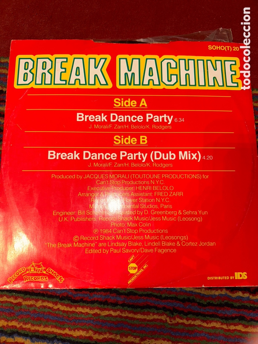 Discos de vinilo: Break machine - Break dance party -Maxi 12&rdquo; - Foto 2